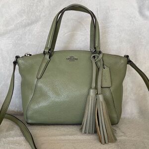 Green Coach crossbody bag